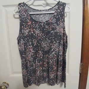 Croft and Barrow Flutter Pleated Tank Grey